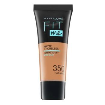 Maybelline Fit Me! Foundation Matte + Poreless 350 Caramel tekutý make-up so zmatňujúcim účinkom 30 ml