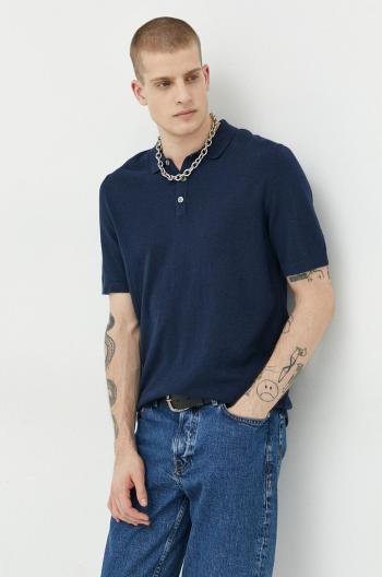 Sveter Jack & Jones JJEEMIL pánsky, tmavomodrá farba