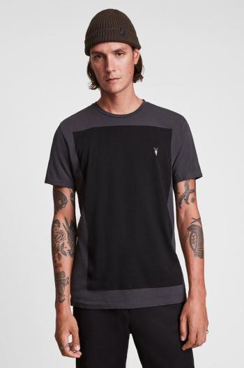 Bavlnené tričko AllSaints čierna farba, s potlačou