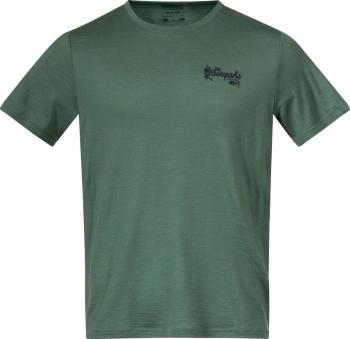 Bergans Graphic Wool Tee Men Dark Jade Green/Navy Blue XL