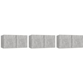 SHUMEE závesná 3 ks betónovosivá, 60 × 30 × 30 cm (804522)