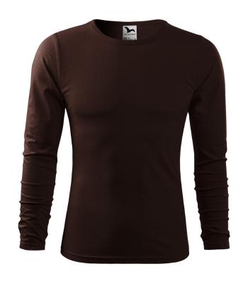 MALFINI Pánske tričko s dlhým rukávom Fit-T Long Sleeve - Kávová | S