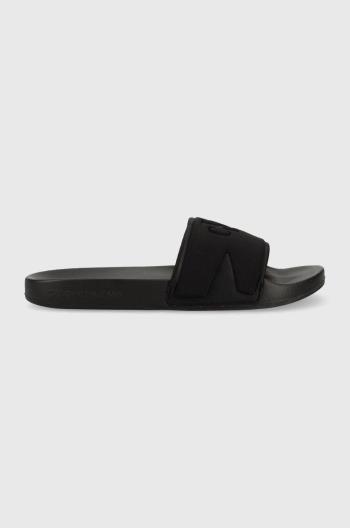 Šľapky Calvin Klein Jeans SLIDE HIGH/LOW FREQUENCY pánske, čierna farba, YM0YM00661