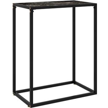 Konzolový stolík čierny 60 × 35 × 75 cm tvrdené sklo (322806)