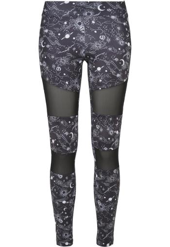 Urban Classics Ladies Tech Mesh AOP Leggings blackuniverse - XXL