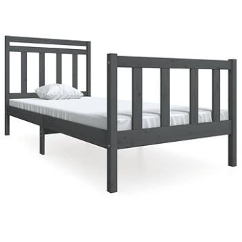 Rám postele sivý masívne drevo 90 × 190 cm Single, 3100686