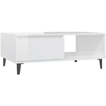 SHUMEE Konferenčný stolík biely vysoký lesk 90 × 60 × 35 cm drevotrieska, 806010