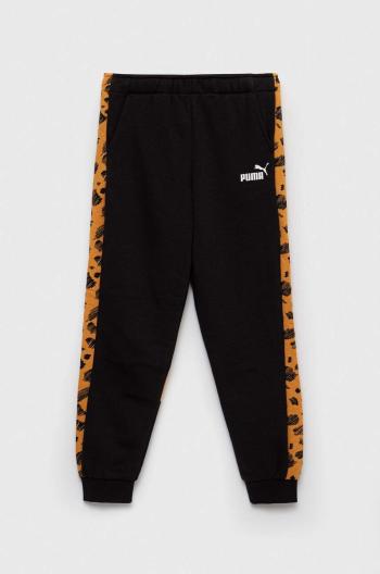 Detské tepláky Puma ESS+ MATES Sweatpants TR čierna farba, vzorované