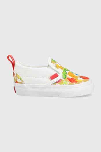 Detské tenisky Vans TD Slip-On V HARB CHBD biela farba