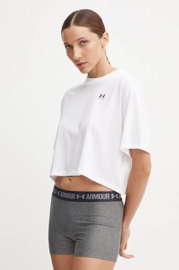 Tréningové tričko Under Armour Boxy Crop Logo biela farba, 1386845