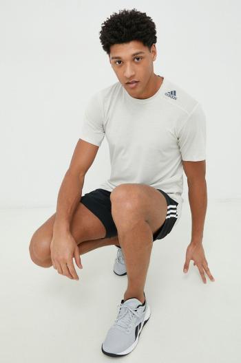 Tréningové tričko adidas Performance Design for Training béžová farba, jednofarebné