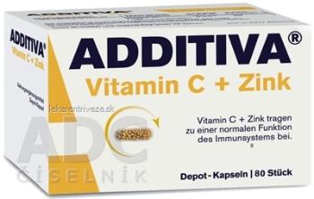 ADDITIVA Vitamín C+ Zinok cps s postupným uvoľňovaním 1x80 ks
