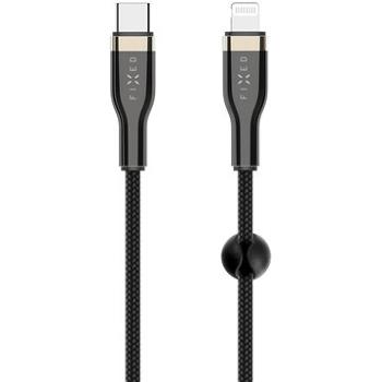 FIXED Cable USB-C/Lightning a podporou PD 1.2 m certifikácia MFi opletený čierny (FIXDB-CL12-BK)