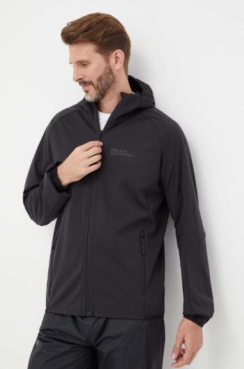 Turistická bunda Jack Wolfskin Feldberg Hoody čierna farba