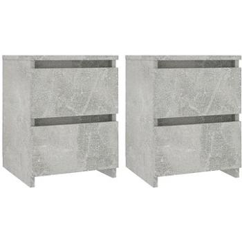 Nočné stolíky 2 ks betónovo sivé 30 × 30 × 40 cm drevotrieska (800522)