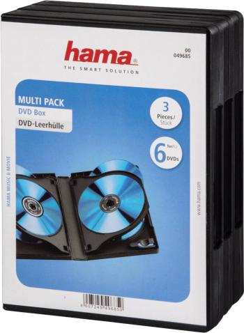 Hama 6-násobná obal na DVD 6 CD / DVD / Blu-ray polypropylen čierna 3 ks (š x v x h) 136 x 191 x 26.6 mm 00049685
