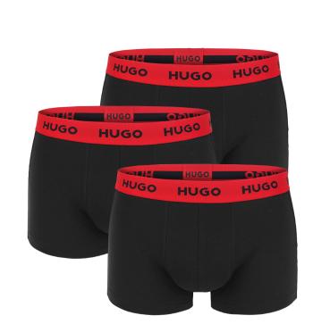 HUGO - 3PACK boxerky čierne s červeným pásom-XL (99-107 cm)