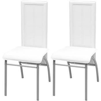 Jedálenské stoličky 2 ks biele umelá koža (242920)