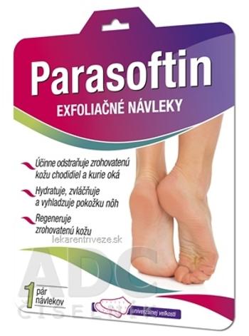 PARASOFTIN Exfoliačné návleky roztok 2x20 ml a 1 pár návlekov, 1x1 set