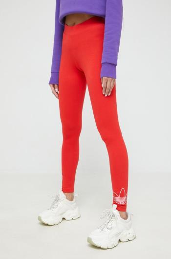 Legíny adidas Originals dámske, červená farba, s potlačou