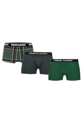 Urban Classics Boxer Shorts 3-Pack dgrn plaidaop+btlgrn/dblu+dgrn - XL