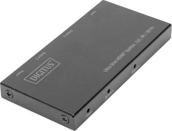 Digitus DS-45322 2 porty HDMI splitter indikácia LED, kovový ukazovateľ, pripravené pre Ultra HD 4096 x 2160 Pixel čiern