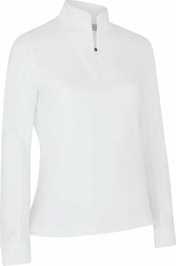 Callaway Womens Solid Sun Protection 1/4 Zip Brilliant White L