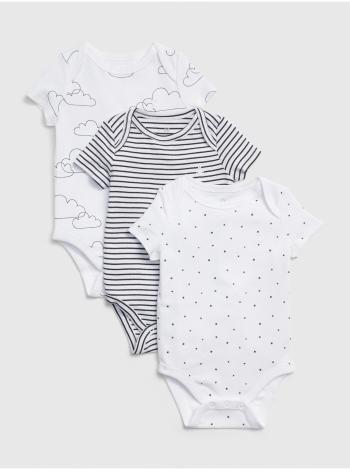 Baby body print short sleeve bodysuit, 3ks Farebná