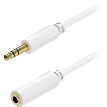 AlzaPower Core Audio 3,5 mm Jack (M) to 3,5 mm Jack (F) 2 m biely (APW-CBA3JF12W)