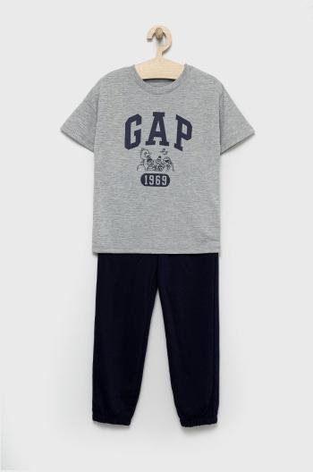 Detské pyžamo GAP šedá farba, s potlačou
