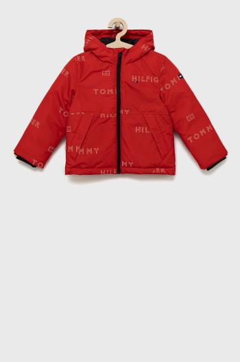 Detská bunda Tommy Hilfiger červená farba