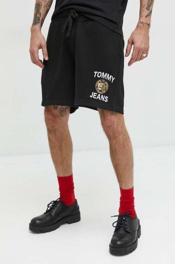 Bavlnené šortky Tommy Jeans čierna farba