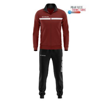 TUTA GIVOVA ONE FULL ZIP POLARFLEECE GRANATA/NERO Tg. XL