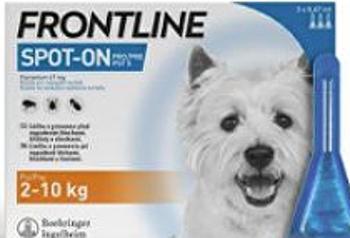 FRONTLINE SPOT ON pre psy S (2-10kg) - 3x0,67ml VÝPREDAJ