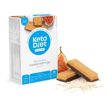 KETODIET Proteínové tyčinky cereálne s figami 14 kusov