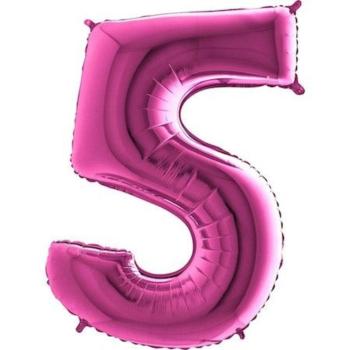 Balónik fóliové číslice ružové - Ružový 115 cm - 5 - Flexmetal