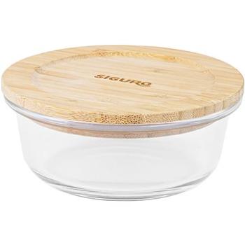 Siguro Dóza na potraviny Glass Seal Bamboo 0,4 l, 6 × 13 × 13 cm (SGR-FO-G304BB)