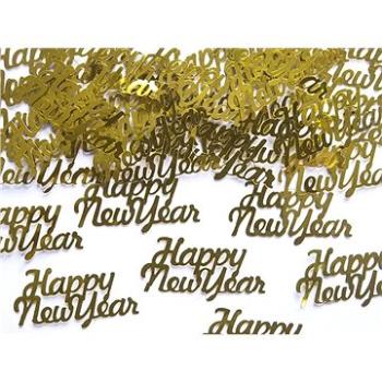 Konfety Happy New Year zlaté 4 × 2 cm – silvester – 3 g (5901157458032)