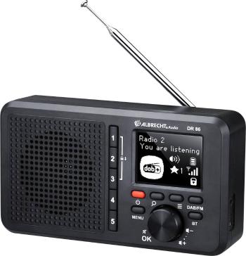 Albrecht DR 86 stolný rádio DAB+, FM DAB+, UKW  možné znovu nabíjať čierna