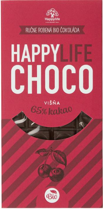 HAPPYLIFE Čokoláda BIO 65% horká s višňami 70 g