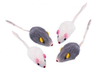 Nobby Myšky s krátkosrstým plyšom 4 ks 5 cm