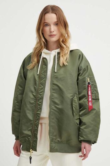 Bunda Alpha Industries MA-1 CORE WMN dámska, zelená farba, zimná, oversize