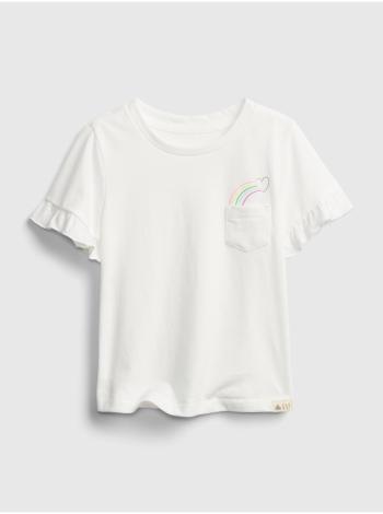 Detské tričko ruffle t-shirt Biela