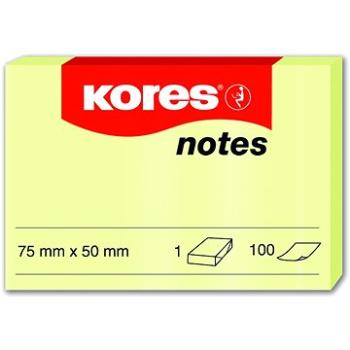 KORES 75 x 50 mm, 100 lístků, žltý (1318/9000020)