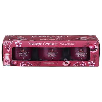 Yankee Candle Sada votívnych sviečok v skle Sweet Plum Sake 3 x 37 g