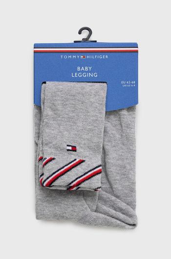 Legíny pre bábätká Tommy Hilfiger šedá farba, s potlačou