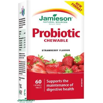 Jamieson Probiotic Chew s príchuťou jahodového jogurtu 60 tabliet