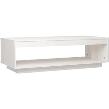 SHUMEE Konferenčný stolík biely 110 × 50 × 33,5 cm masívne borovicové drevo, 808509