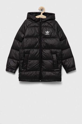 Detská páperová bunda adidas Originals DOWN JACKET ELO čierna farba