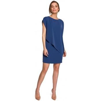 Style  Šaty S262 Vrstvené šaty - modré  viacfarebny